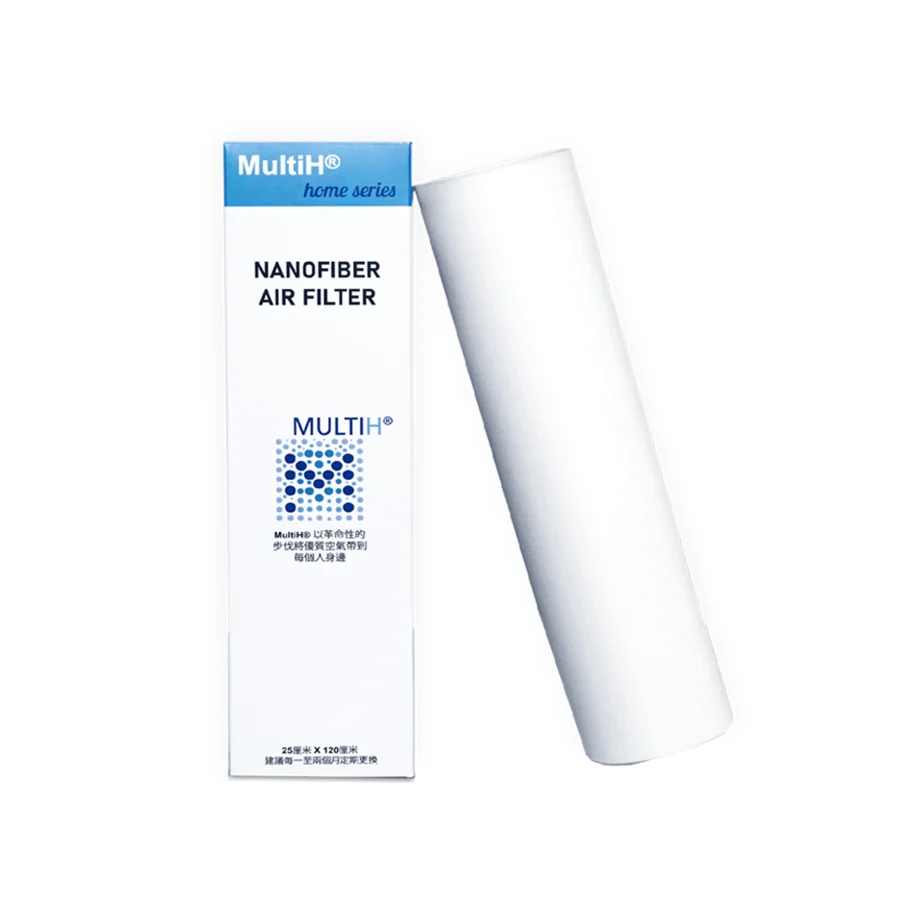 Manufacturer Multifunctional Nanofibers 25 X 120cm Air filter roll Reduce airborne bacteria and virus and mold