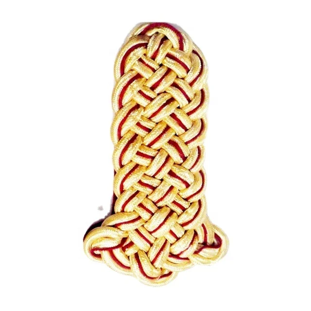 OEM Gold with Maroon Epaulette shoulder Gold Bullion Metallic Cord Epaulettes Handmade Regulations Issue Fashion Acc