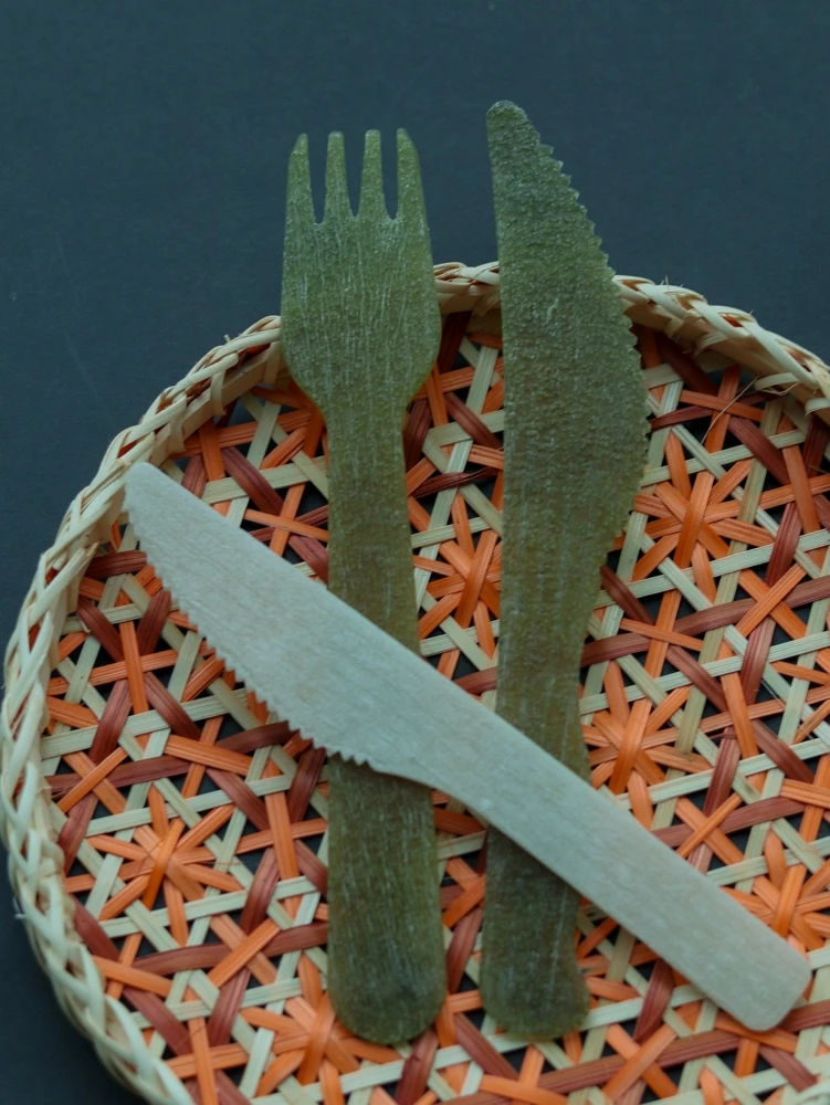 Eco-friendly Rice Knife And Rice Fork 100% Natural Edible And Biodegradable High Quality Cutlery set  From Vietnam