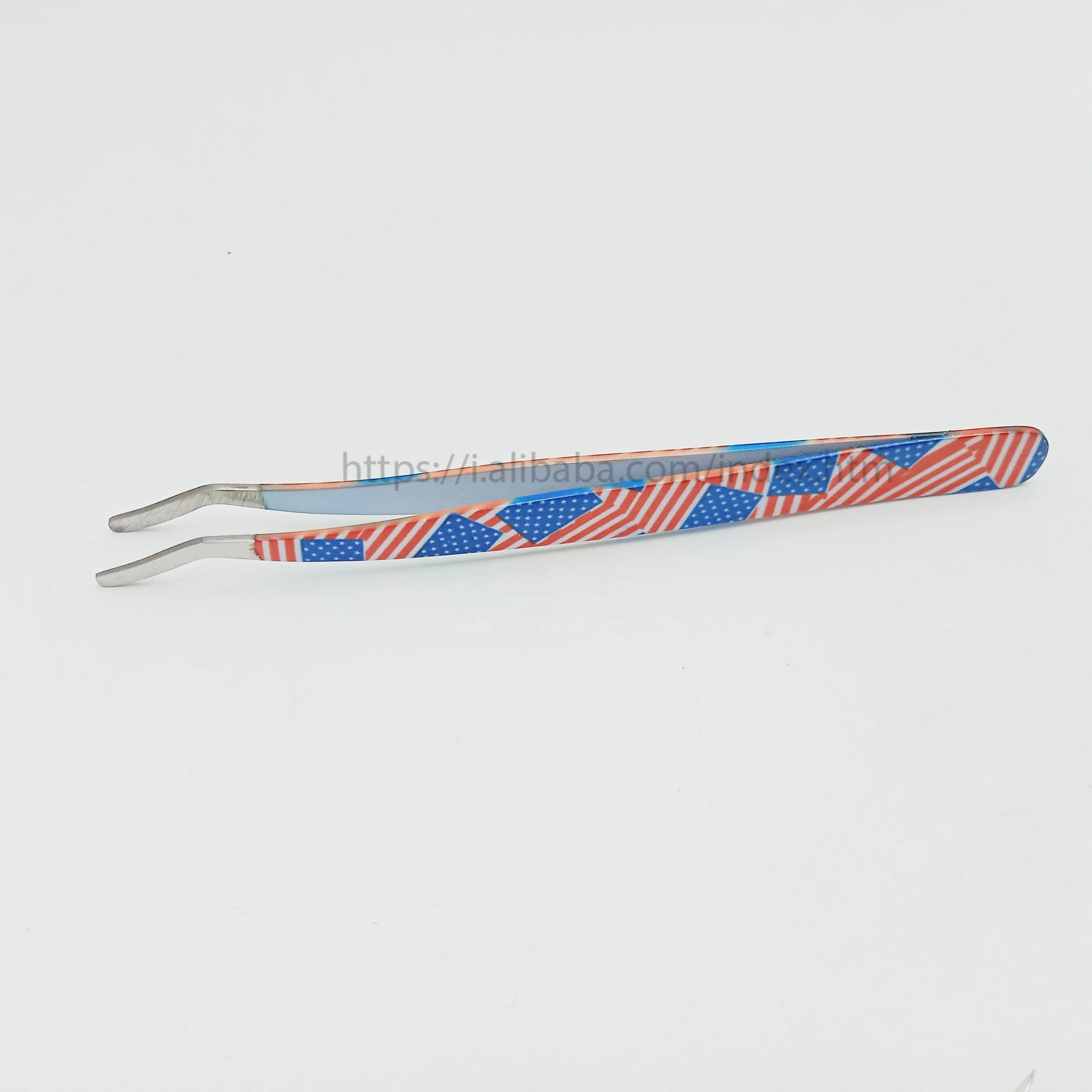 Wholesale Eyelash extension tweezer color paper coadding silver  tip with high quality eyelash tools kits lash tweezers