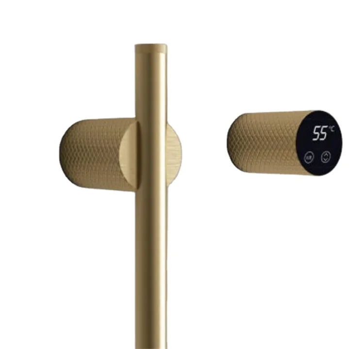 Hotel bathroom smart tower holder black flat bar electric towel rack rail