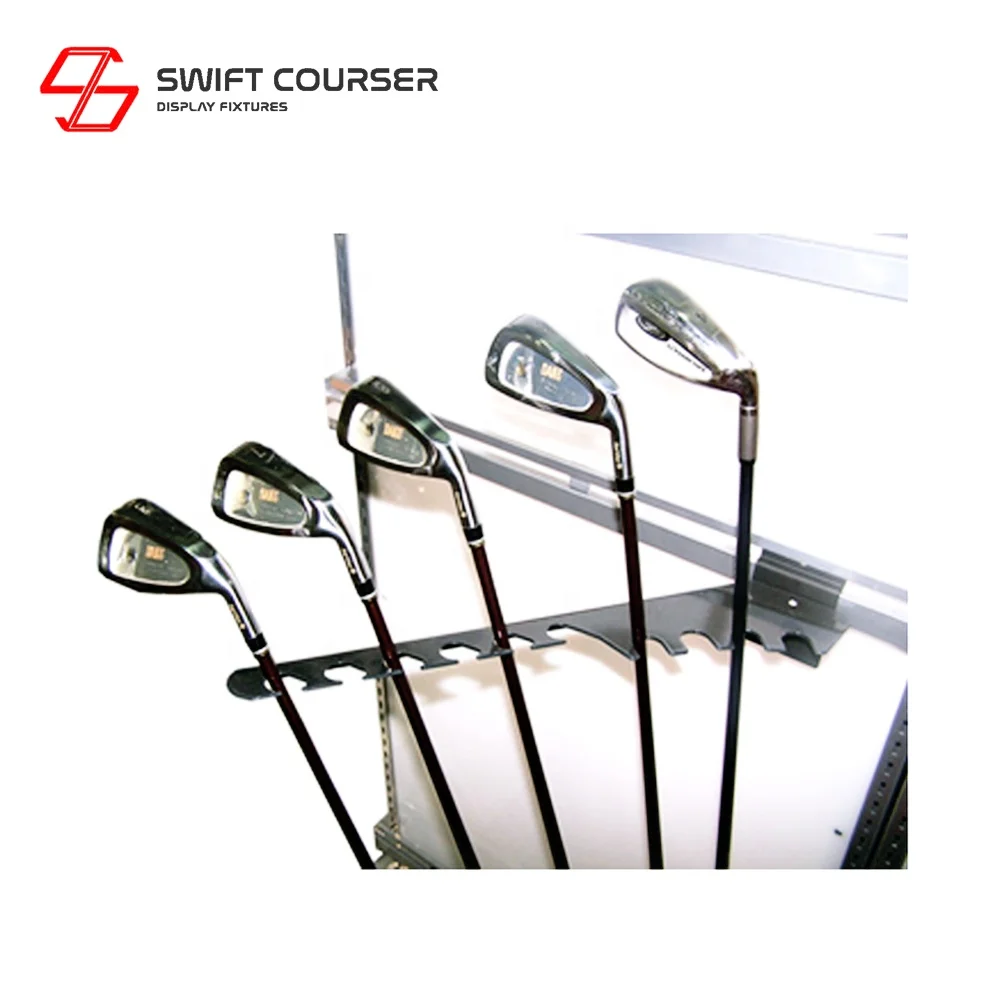 Golf club garage rack retail store exhibition quality metal shelving racks outdoor putter stand