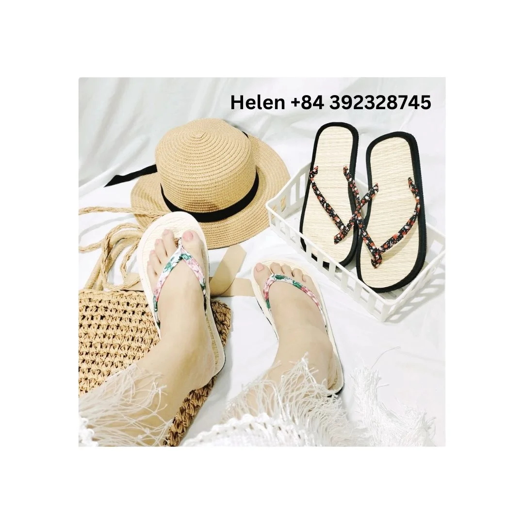 WHOLESALE NEW FASHION ECO-FRIENDLY FLIP FLOP 2024 NEW CREATIVE BEATIFUL DESIGN SEAGRASS SLIPPERS MADE IN VIETNAM