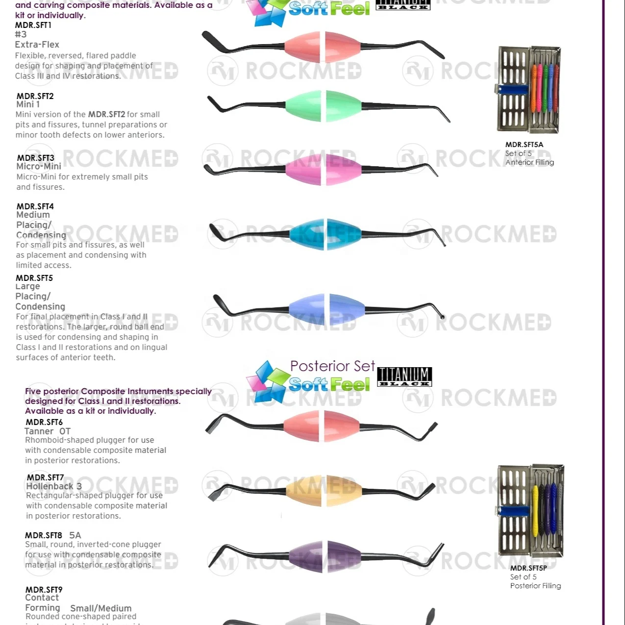 Dental Composite filling instruments Anterior ARTE Kit Posterior Designed for Dental Composite layering, titanium black