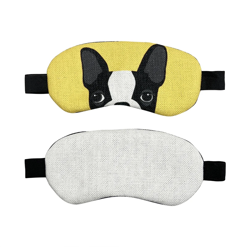 Buti Custom LOGO  Blank Sublimation Eye Mask Printing Sleeping Eye Mask Cotton Linen Sublimation Elastic Strap Shading Eye Mask