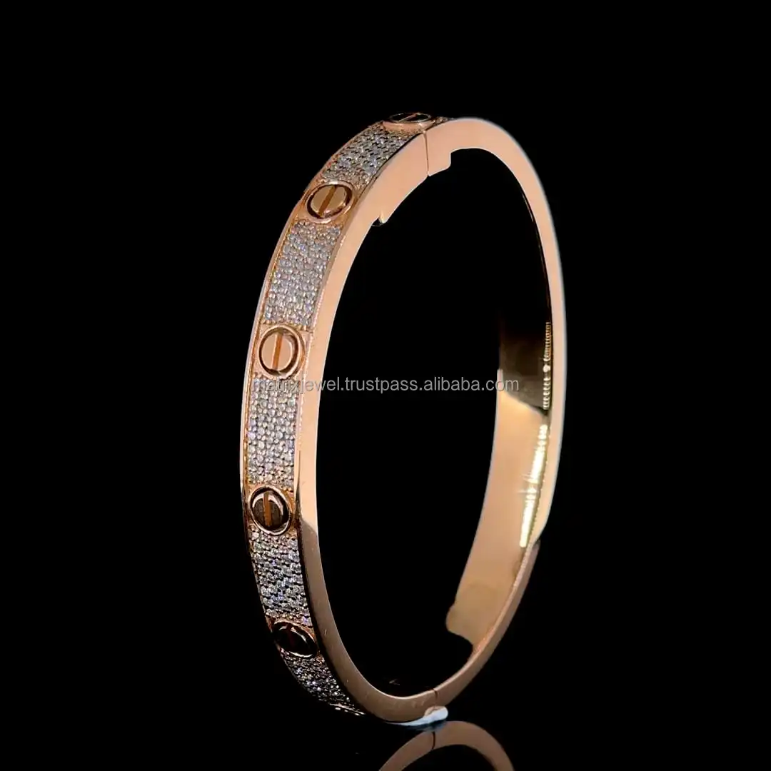 Factory wholesale luxury Brand Jewelry 925 Starling Silver Charm Diamond Engraved Screw Bracelet for Women