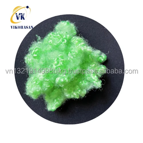 Cheap price for good color fiber Recycled PSF 15D*51/64 HCS & HS Green fiber for sofa Pillow quilt toys stuffing covered by GRS
