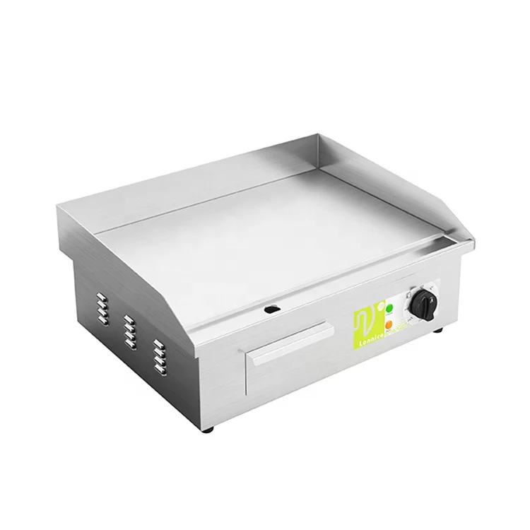 Professional Kitchen Electric Frying Hot Plate Griddle Grill Heavy Duty Cooking Machine With Oil Collection For Steak Fried Egg