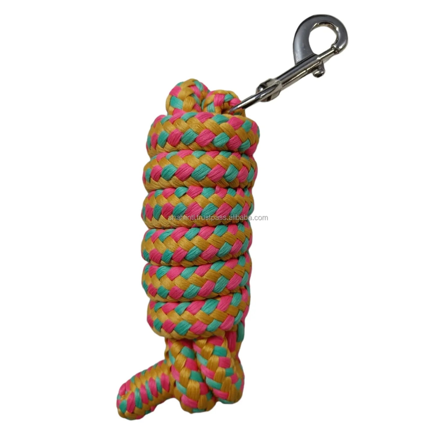 Hot Sale Horse Equipment Wholesale Horse Sponge Polyester Lead Rope Red/Teal/Yellow Braided Horse Lead Rope