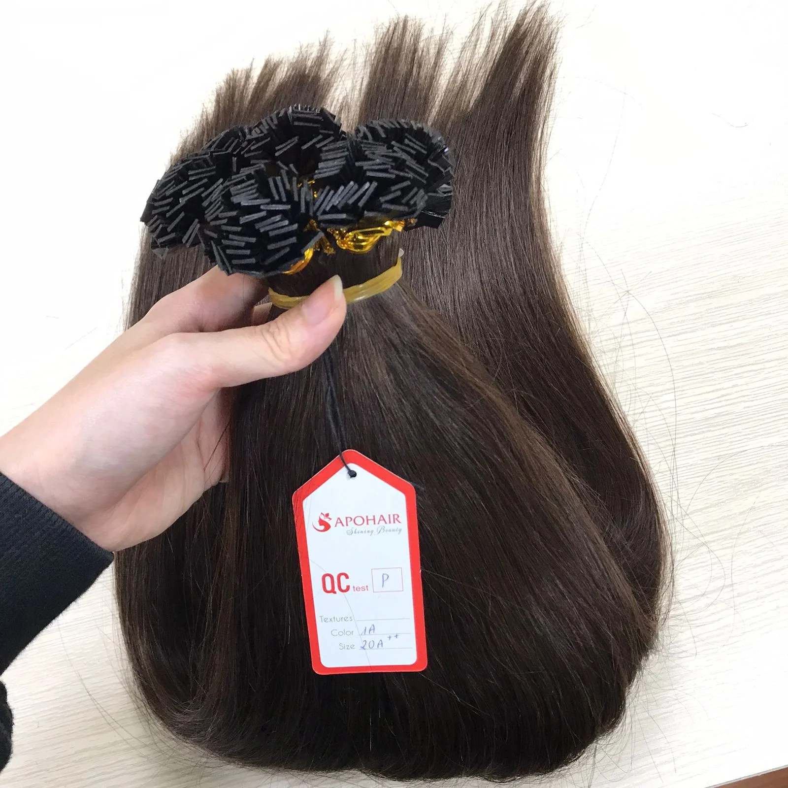 keratin flat tip from 100% human hair remy hair upto 32 inches AND COLOR #1A