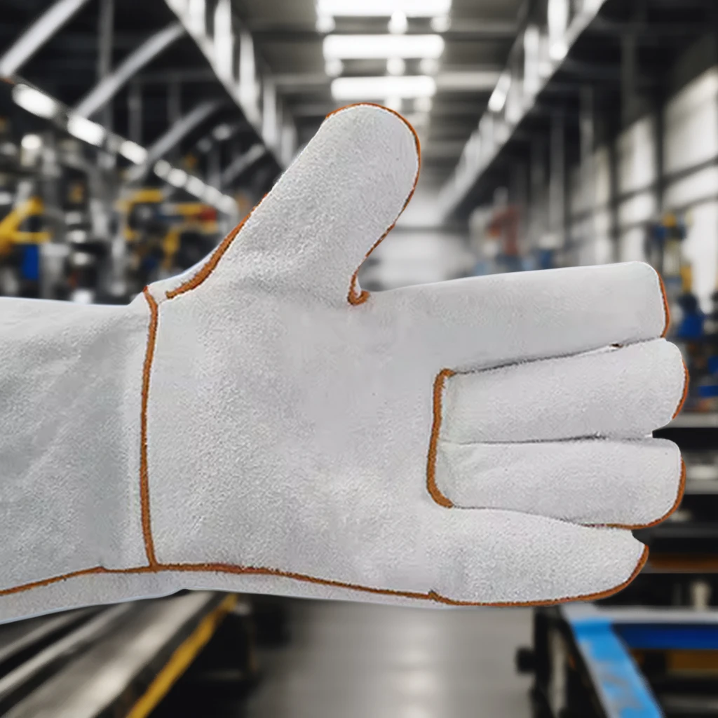 Cow Split Leather Welder Gloves Anti-Cut and Anti-Slip Fire-Resistant Hand Protection for Safe Welding Work