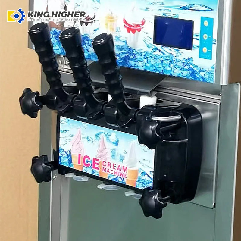 Commercial 16-18L/h Automated Table Top Yogurt Soft Serve Ice Cream Machine 3 Flavors-Fruit Milk Chocolate Water on Sale