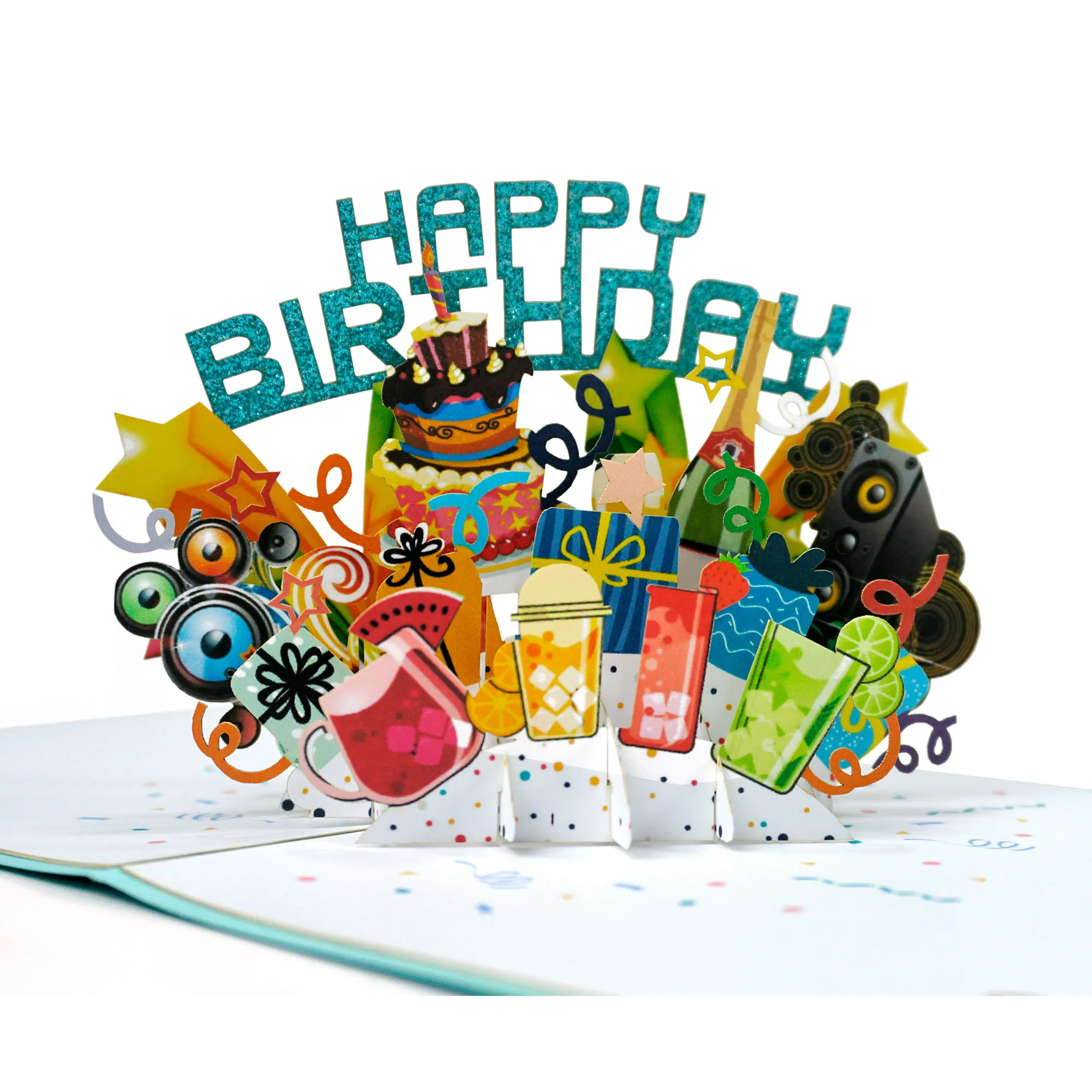 Коллекция пользовательского производства Happy Birthday 3D всплывающие открытки для бизнеса в качестве подарков