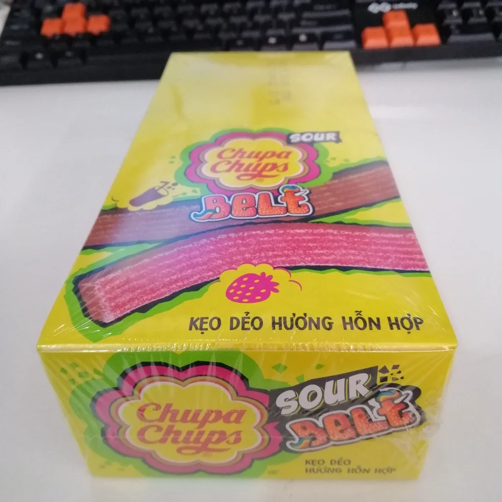 ChupaChups sour belt box 336g (7gram x 48pcs) strawberry & cola