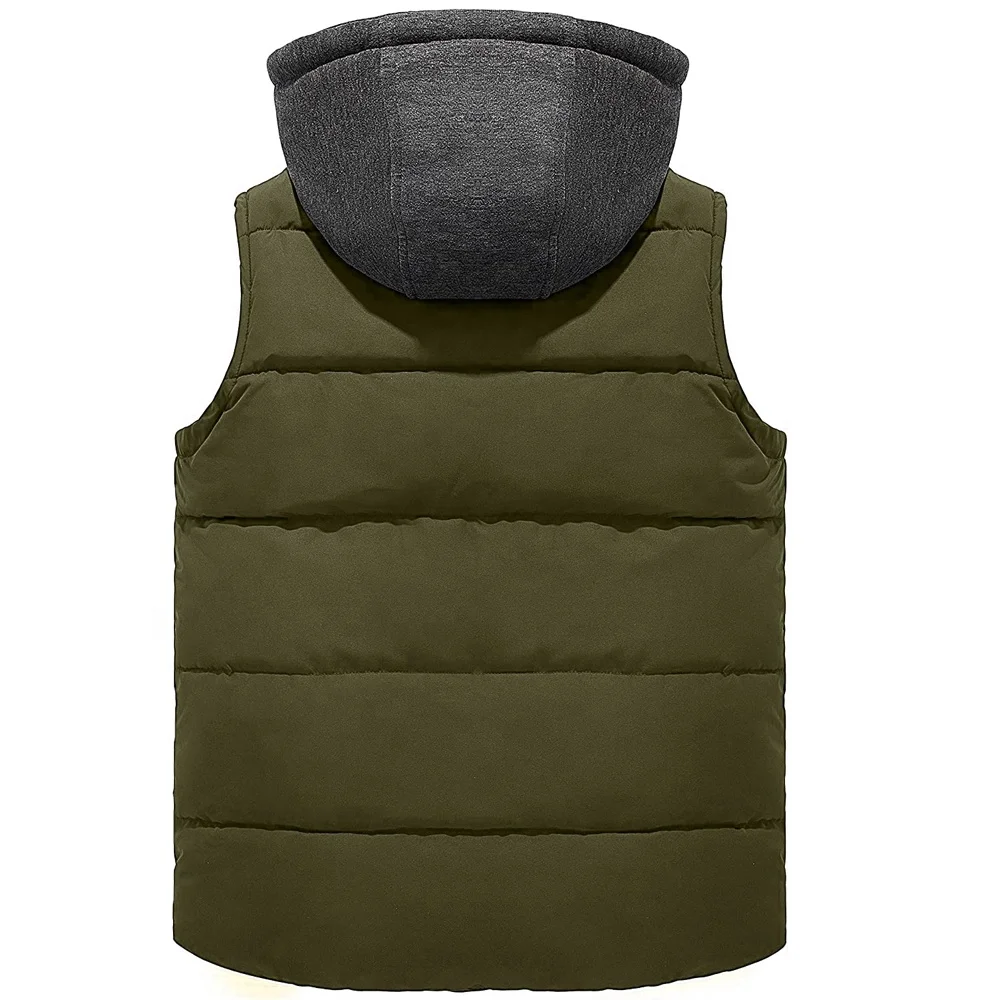 Custom Puffer Vest Men Quilted Winter Padded hooded Sleeveless waistcoat Gilet for Casual gilet Work Travel Outdoor OEM