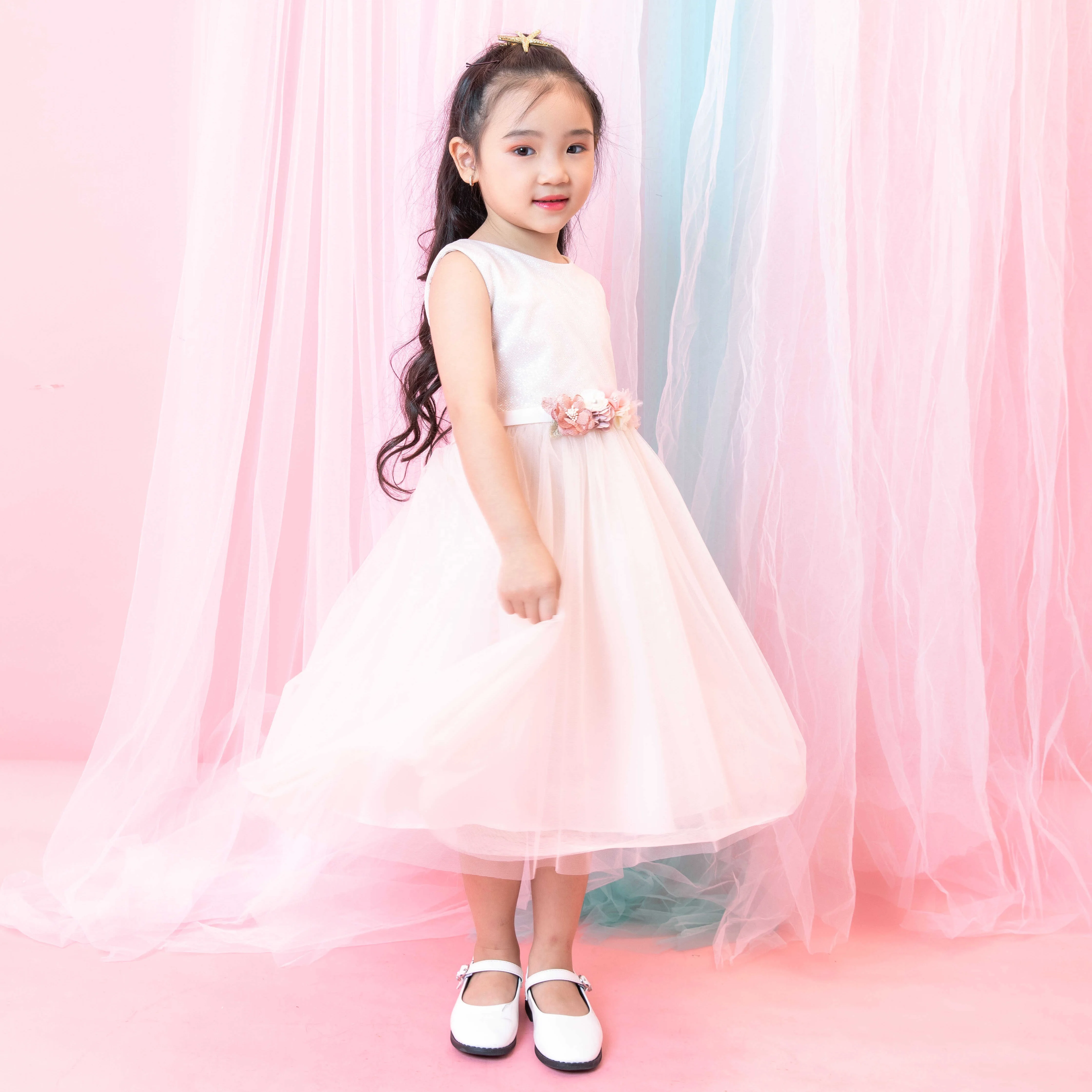 
 Платье принцессы ручной работы для маленьких детей, платье в Королевском Стиле для девочек  