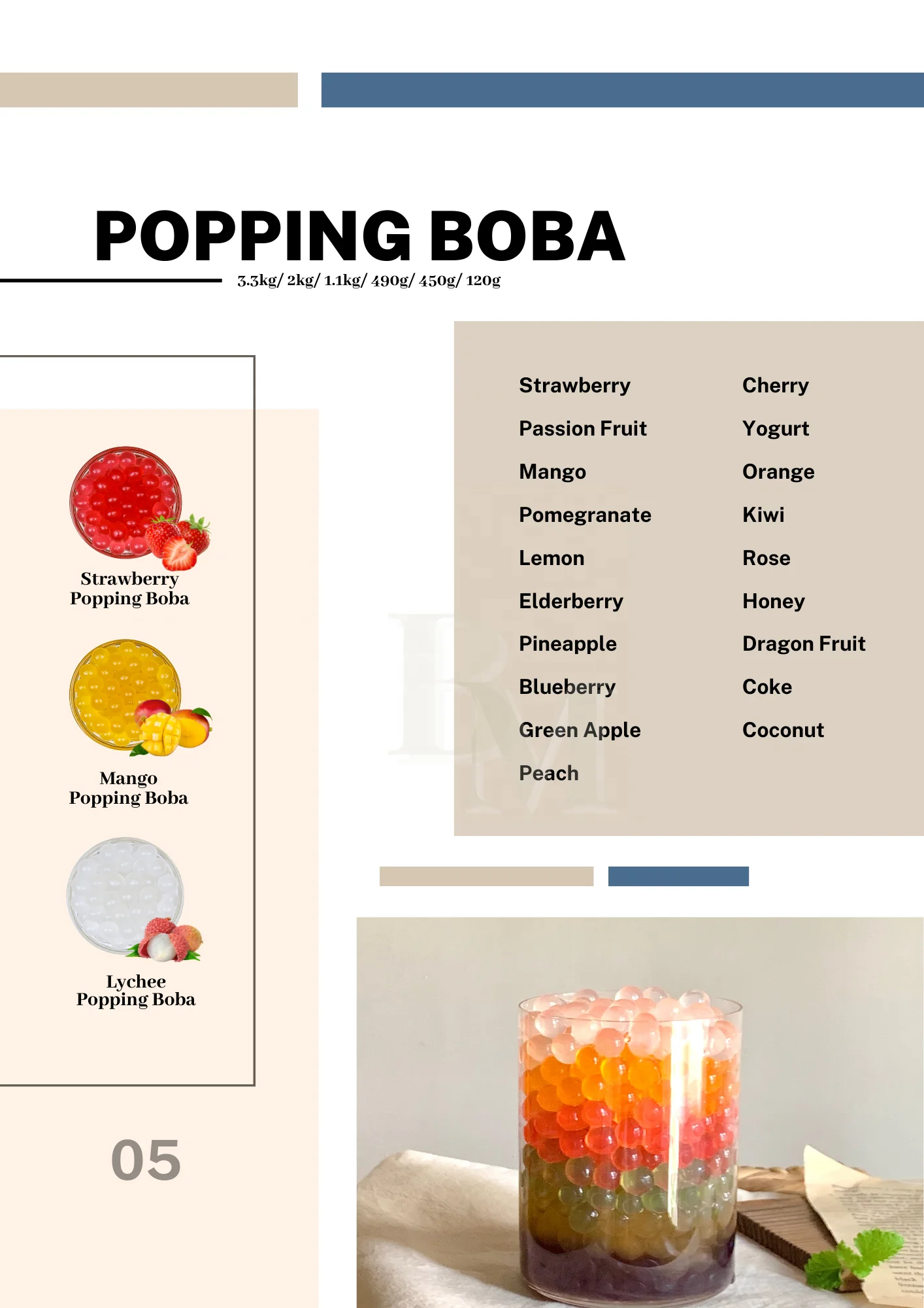 Bosmos_ Lemon Popping Boba 3.3kg- Best Taiwan Bubble Tea Supplier, Popping Boba