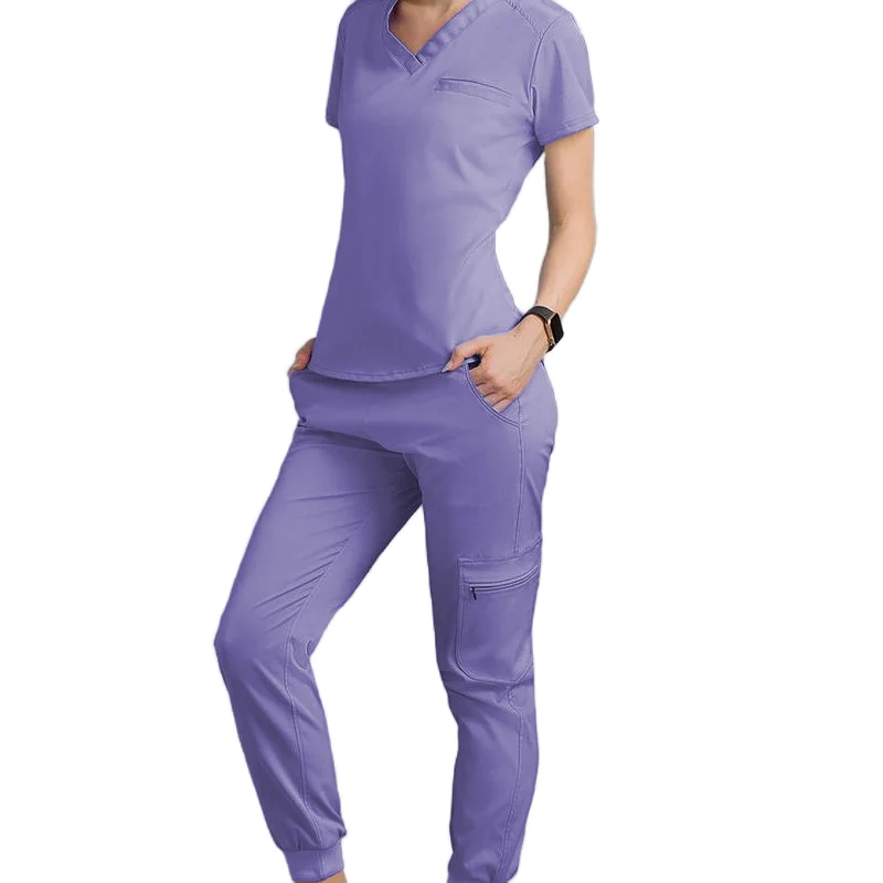 Lab Medical Nurse Uniform Sexy Ropa de Enfermera Tela Para Uniformes Hospital Scrubs Uniforms