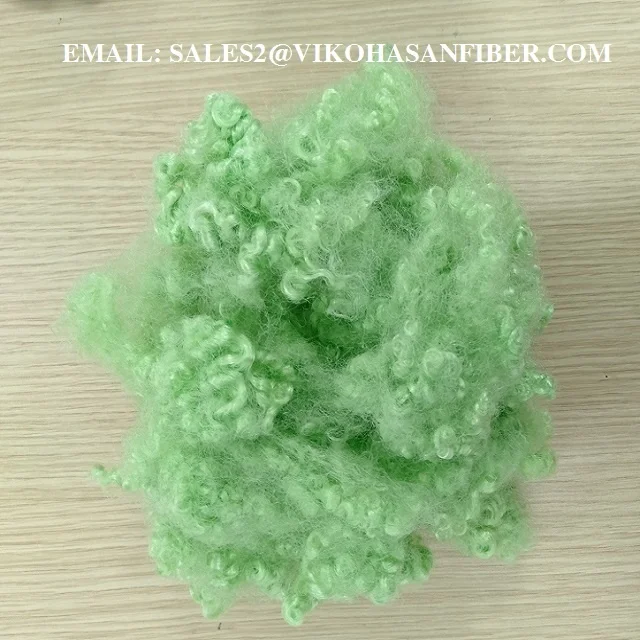15D HCS Green Polyester Staple Fiber A Grade Vikohasan Manufacturer and synthetic fiber and GRS recycled polyester fibre