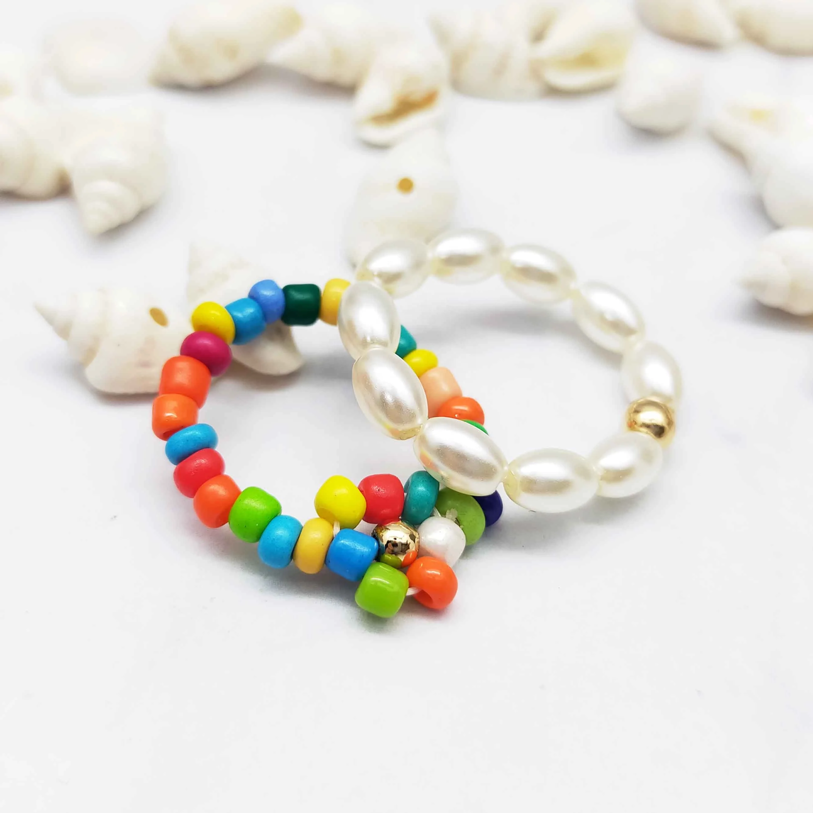 Fashion  Fancy Jewelry  elastic cord beads ring for women girl