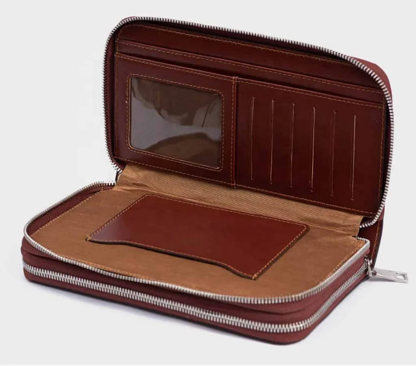 Vietnam Factory OEM Budget Friendly Hot Sale Trendy Genuine Cowhide Leather Clutch For Women