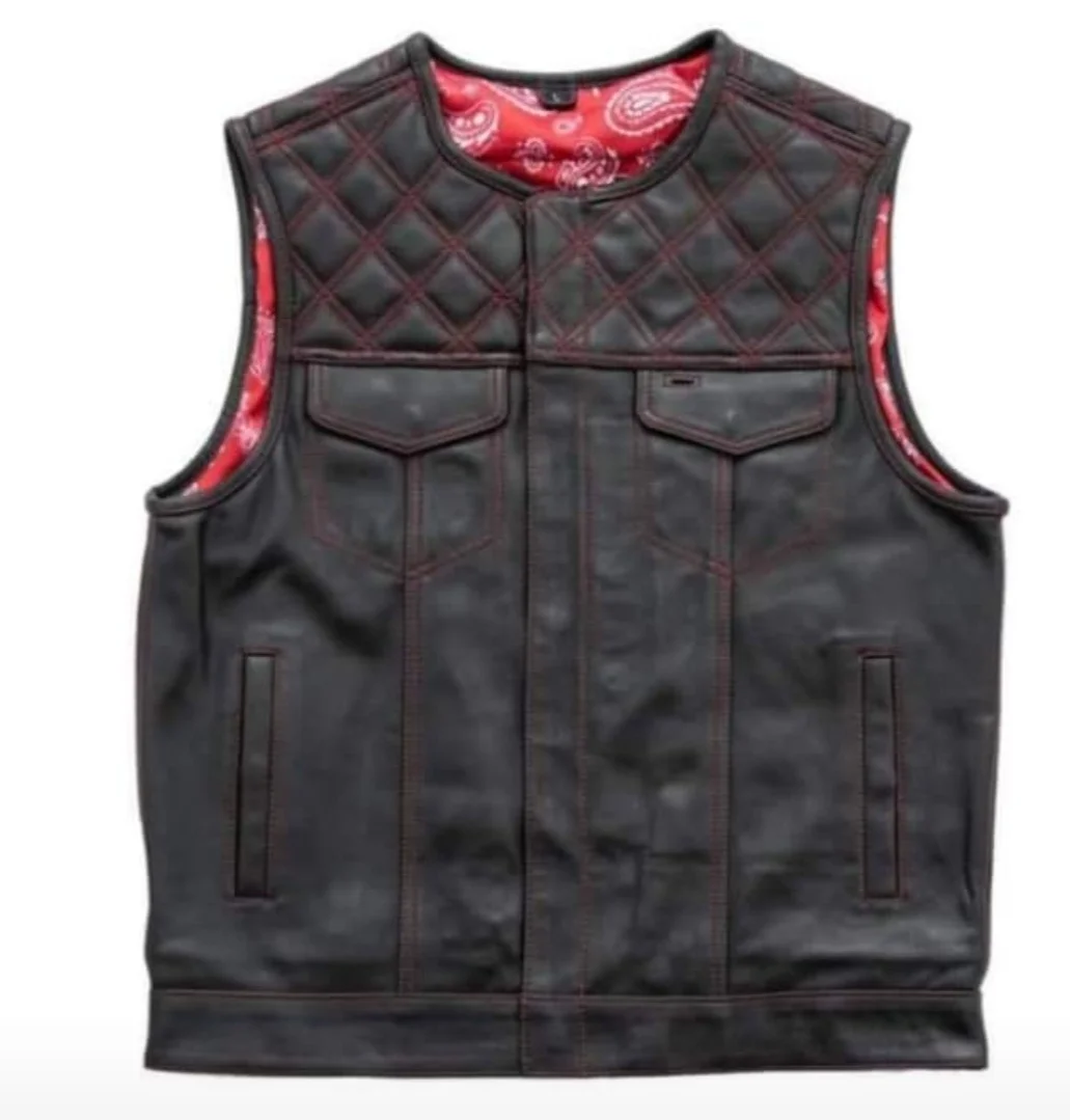 Кожаный жилет для езды на мотоцикле больших мальчиков индивидуальная одежда велосипеде водителей с внутренним карманом американский и Европейский кожаный