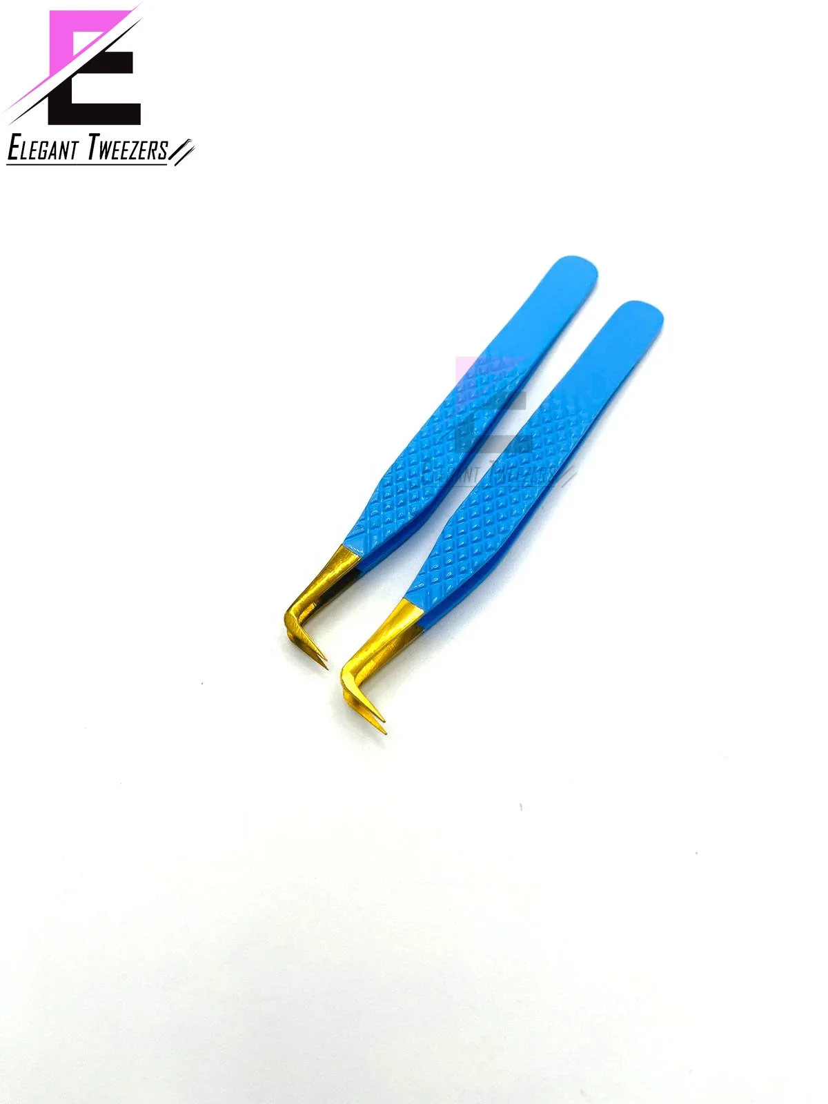 Mega Volume 90 Degree 10mm Banned Top Ranking Product Best Pick Up Lashes Stainless Steel Eyelash Tweezers Diamond Grip