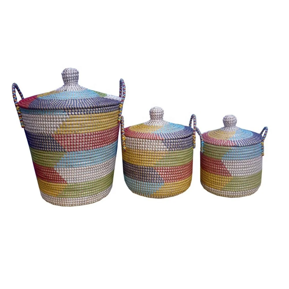 Woven laundry baskets for clothing wholesale made in vietnam for the wholesales seagrass natural products