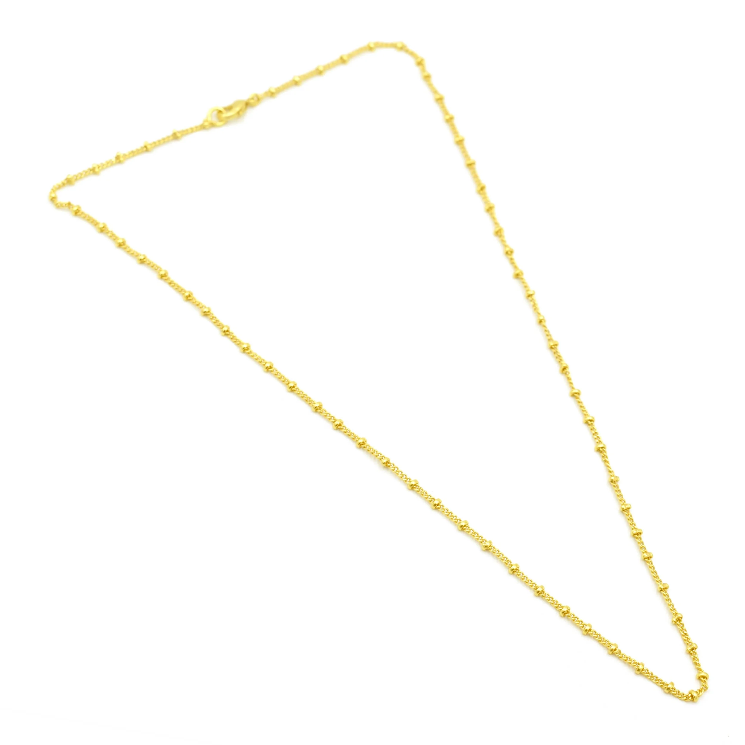 Satellite chain necklace gold polished brass metal waterproof jewelry minimal satellite chain fashion necklace choker wholesale