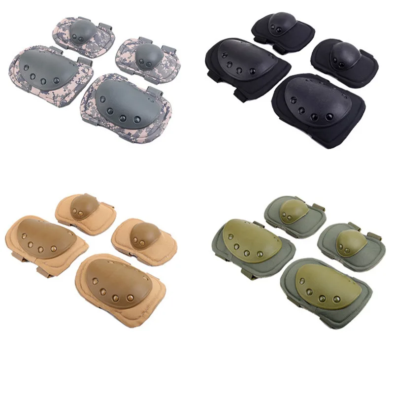 WANZHUO High Quality Solid nail Outdoor Sports Protector Tactical Knee Pads Elbow Pads for Climbing Training Shooting Fighting