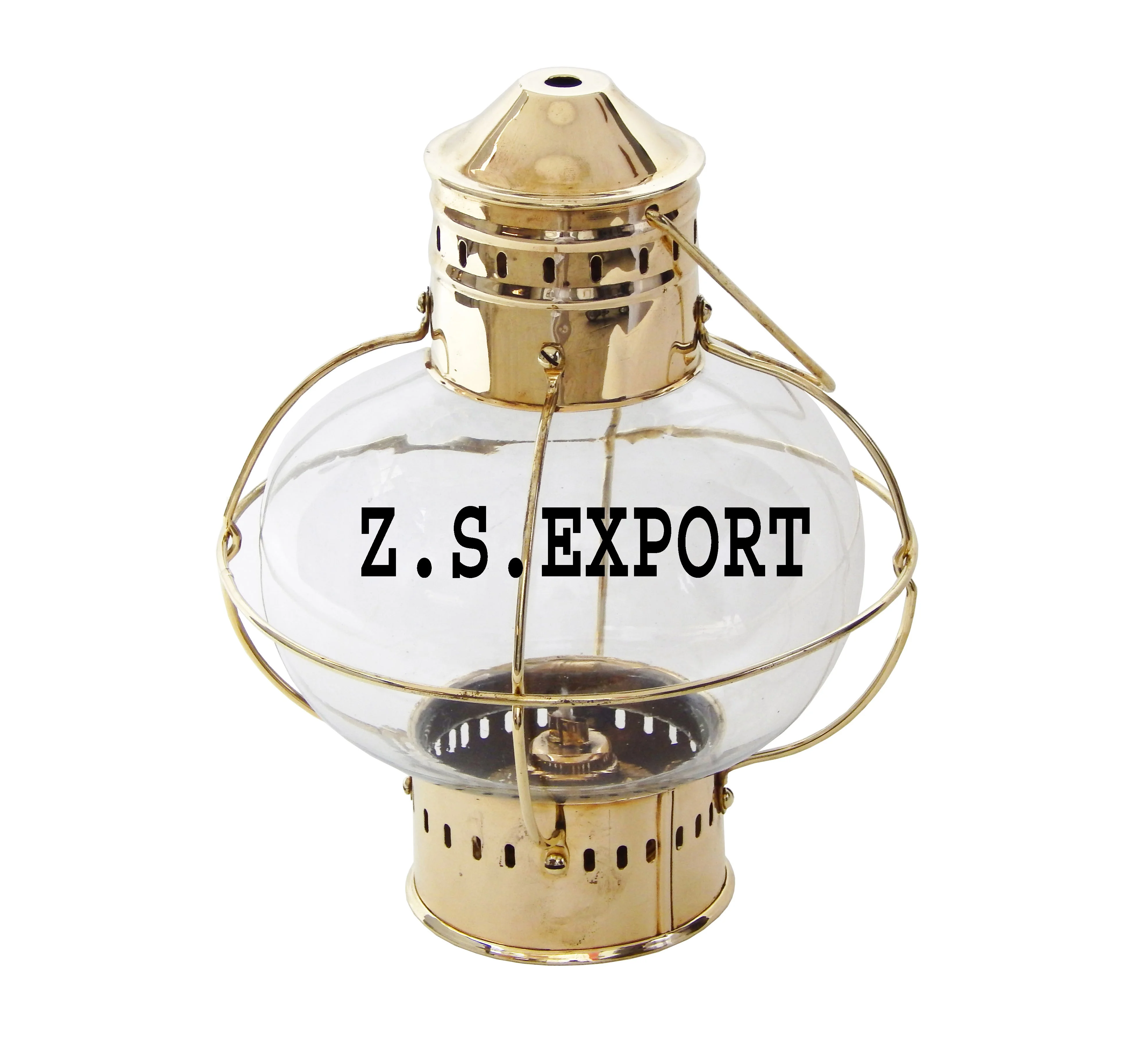 Trendy Brass Oil Lamp Stylish Shiny Finishing Design Emergency Kerosene Lantern Metal Hanging And Outdoor Champing Lamps