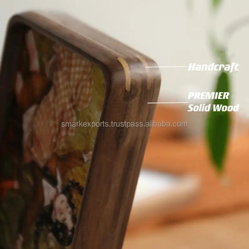 Solid Wood Photo Frame Rustic Walnut Picture Frame Size From 6' to 16' A4 A3 Hardwood Frame Anniversary Birthday Gift