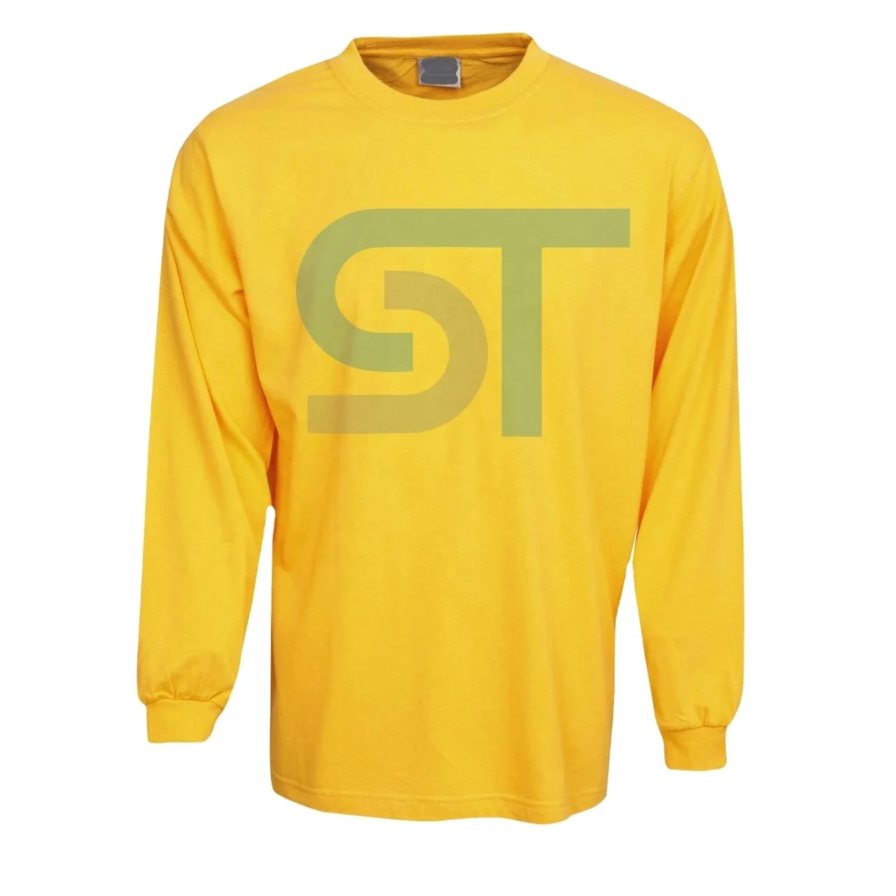 Однотонная футболка из 100% хлопка с длинным рукавом/мужская футболка с длинным рукавом/индивидуальная футболка для мужчин