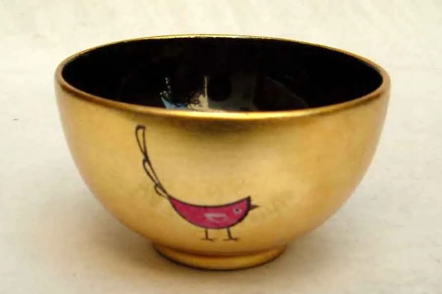 Рисовая чаша с круглым лаком изделия ручной работы из Вьетнама подходит для домашнего декора посуды кухонной утвари