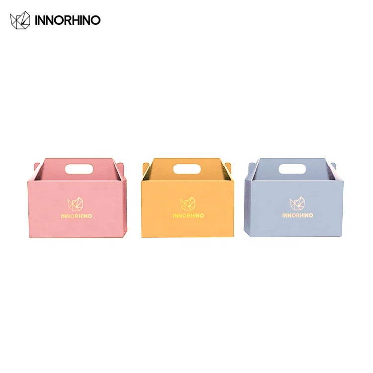 Favor Box Packaging Wedding Party Banquet Takeout Food Pastries Cake Dessert Cookies Candy Gift with handle Customized INNORHINO