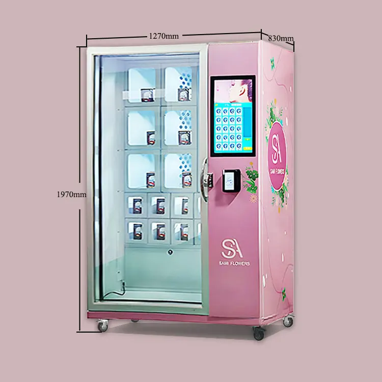 Automatic intelligent Display cabinet Self-Service Cold flower Vending Machine Low-Temperature flowers and plants Vending Unit