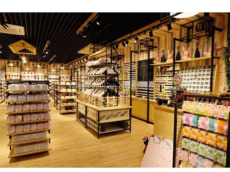Four-column Metal Single Double Sided Multi-layer Display Stand Rack Shopping Mall Gondolas Supermercado Supermarket Shelves