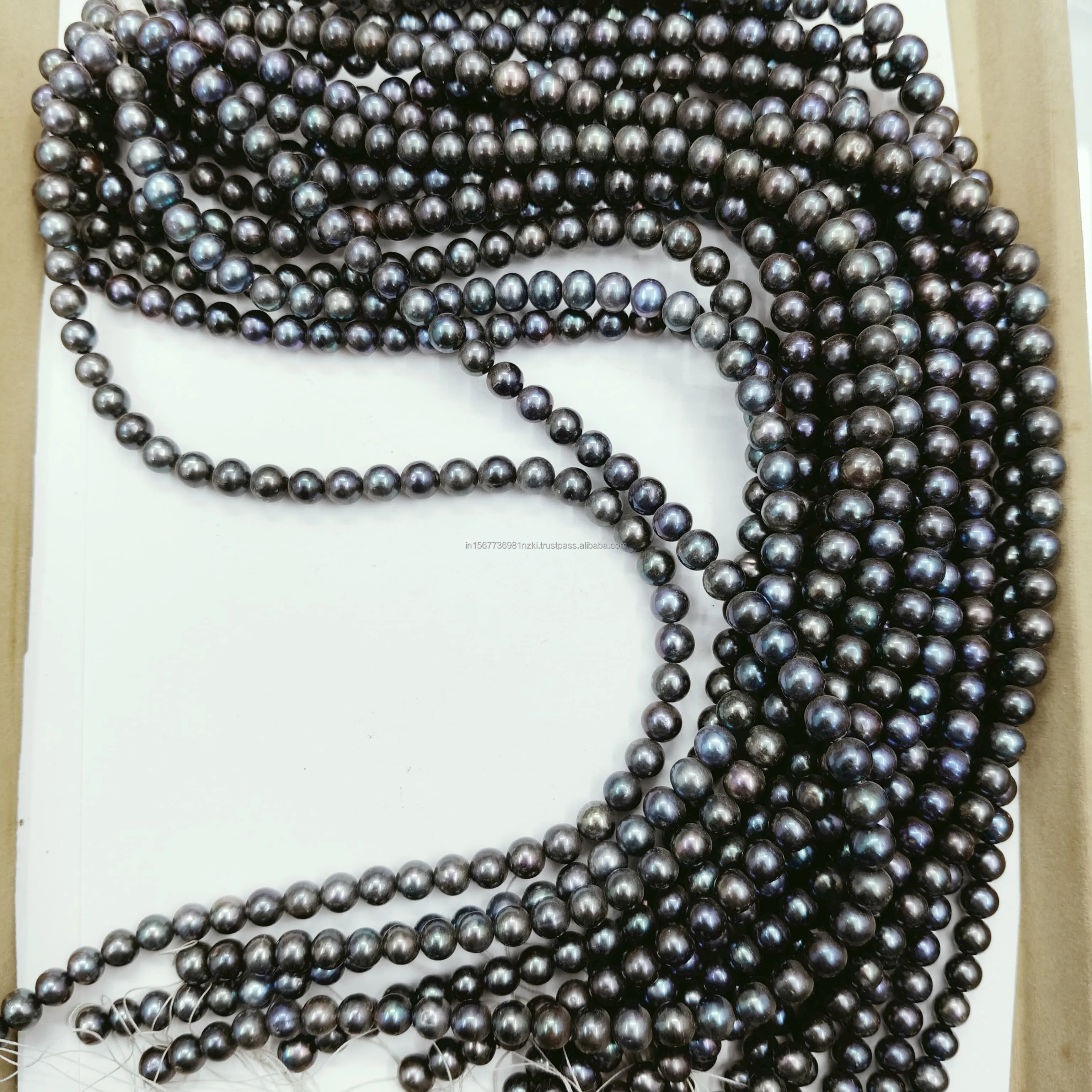 High Quality Black Freshwater Pearl Stone Round Shape Beads Strand Wholesale Supply Tahitian Real Hand Made Making Jewelry