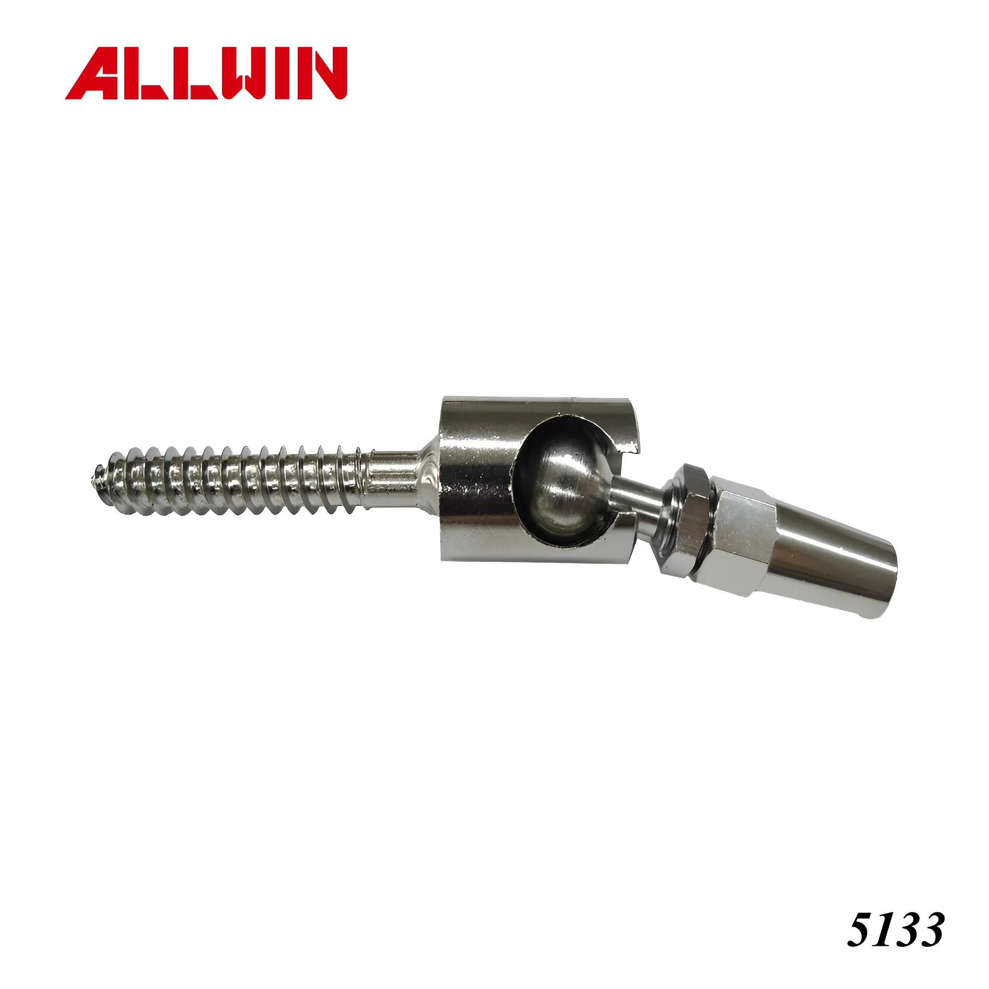 Stainless Steel One Way Adjustable Solid Wall Toggle Terminal Swageless Cable Railing Fitting