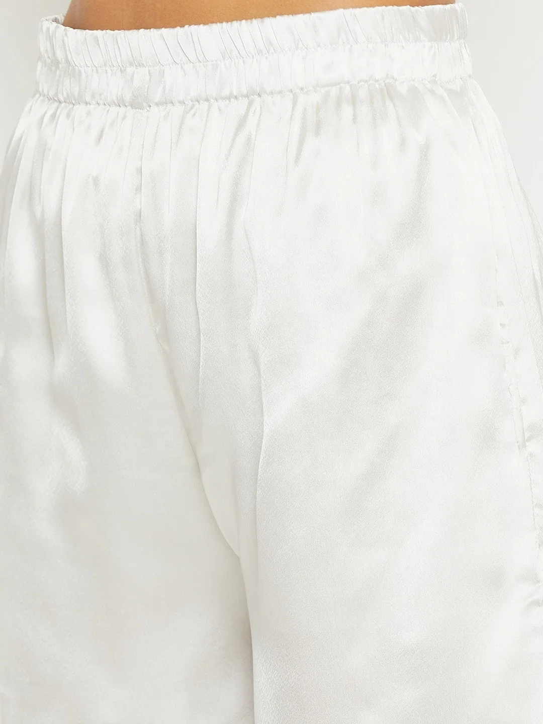 Satin Pajama for Women Short Sleeve Silk Pajama Set Soft Two Piece Pj Sets Silky Loungewear Nightwear S-XXL