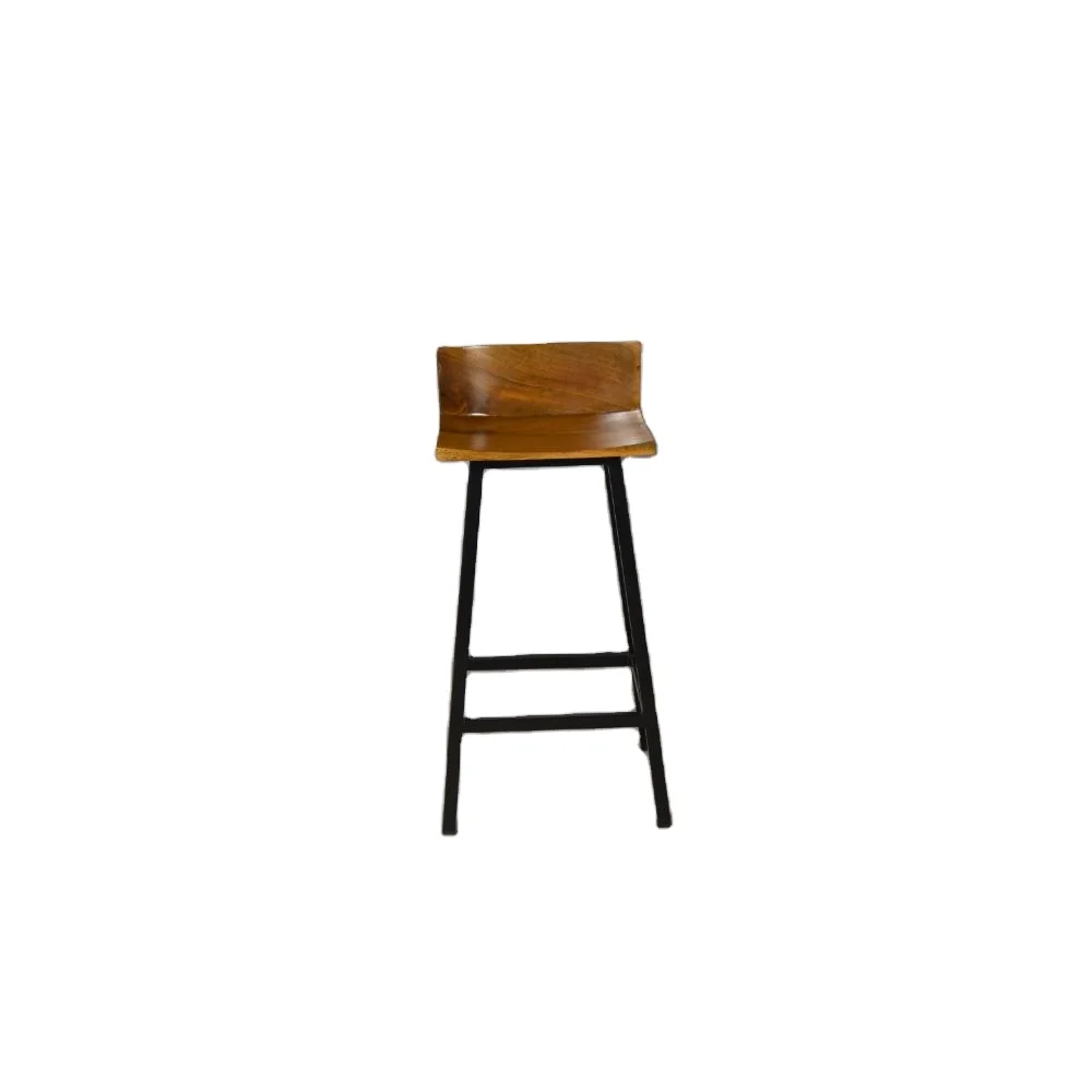 Italian Designer Wooden Iron High Bar Stool Wholesale Cheap for Dining Restaurant Outdoor Hotel Use