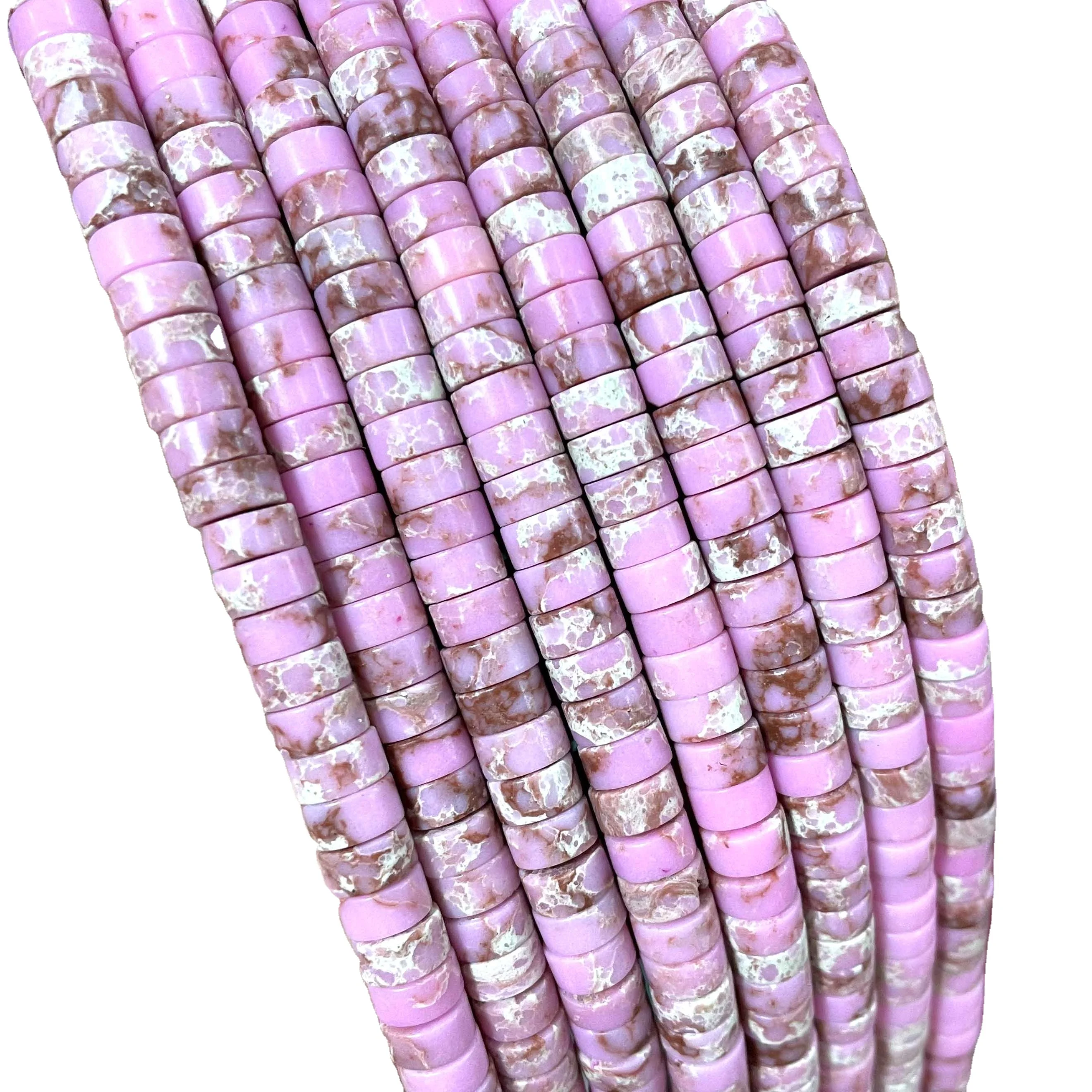 Wholesale Natural Pink Imperial Jasper Gemstone Round Disc Beads For Jewelry Making Bracelet Necklace Pendants for Men & Women