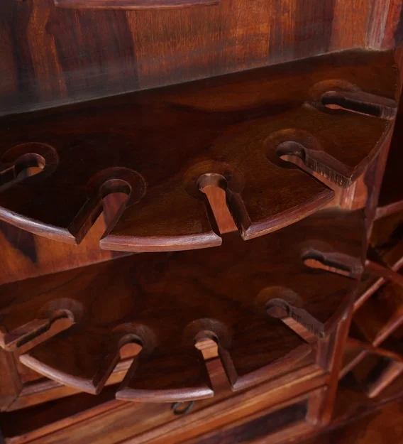 Industrial Vintage Bar Cabinet Indian Sheesham Wood High End Bar Cabinet Jodhpur Handmade Wine Bottle Storage Racks Bar Cabinet