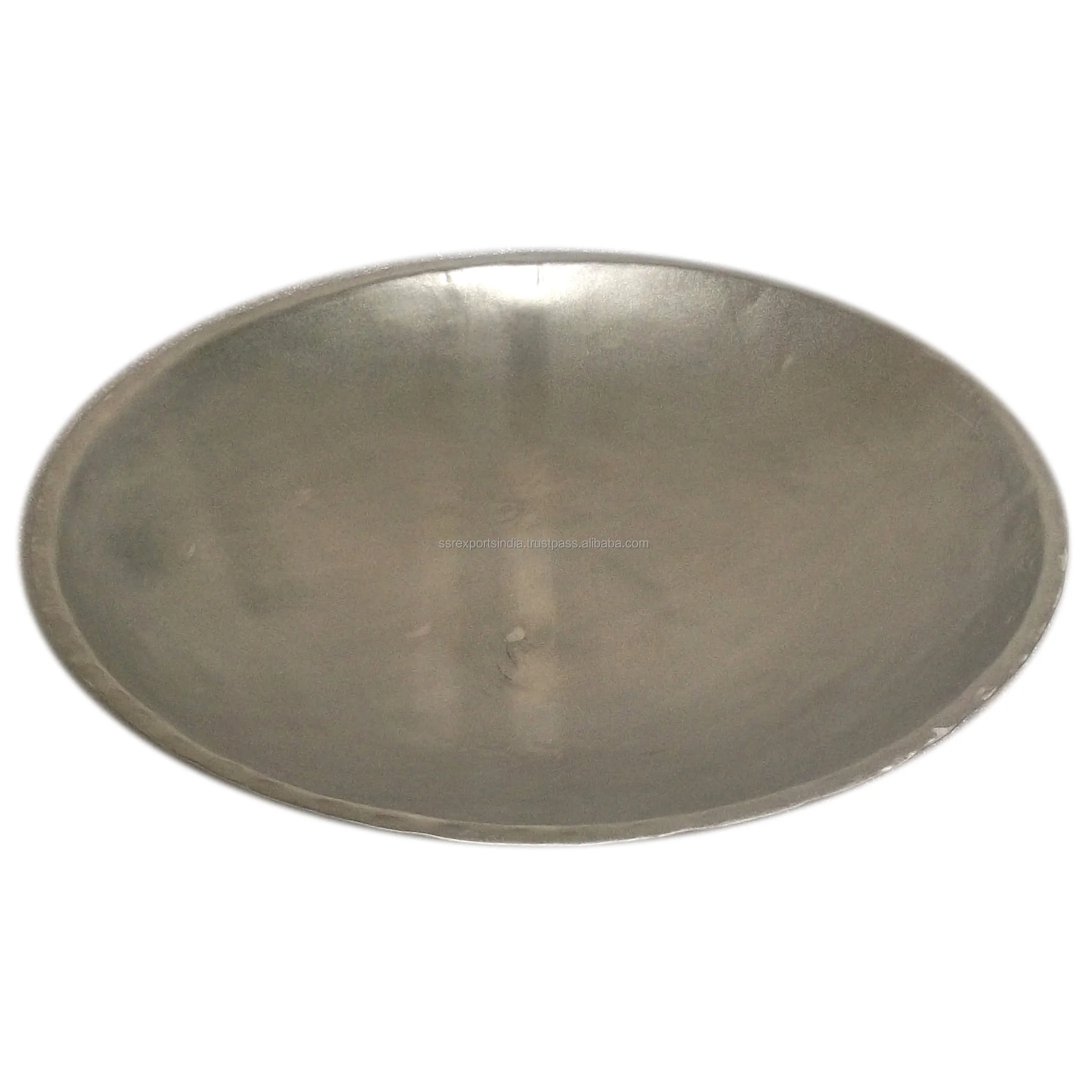 Silver Powder Coated Luxury Iron Metal Charger Plates Tray Set Small Size Serving Tray with Gold Metal Plate Decorative Purpose