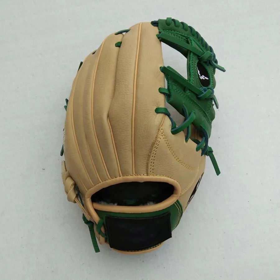 Outdoor Sports Brown green PVC Baseball Catcher Glove Softball Practice Equipment Size 12.5 Left Hand for Adult Training