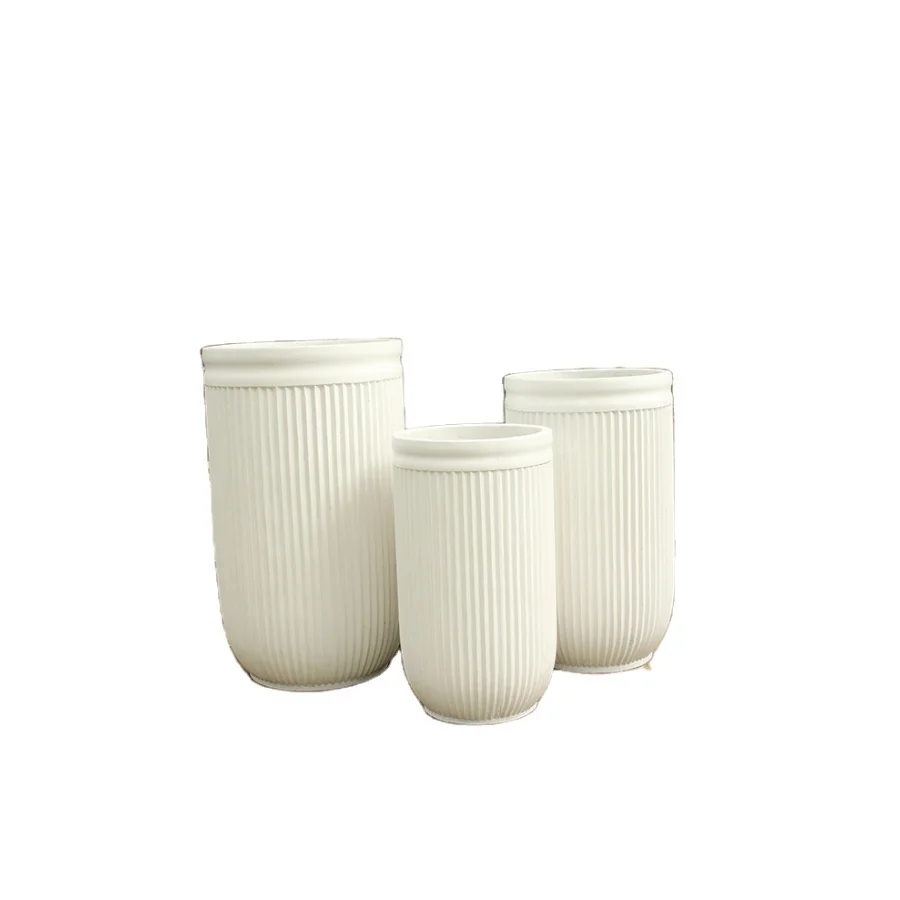 Wholesale Large Colorful round Fiber Concrete Plant Pots for Floor Home or Flower Nursery Production Vietnam Origin