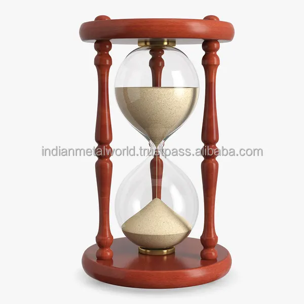 60\45\30 Minutes Creative Timer with Wooden Frame and Glass Hourglass available in customized sand colors