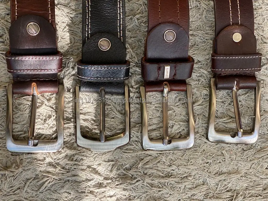 Fashionable Genuine Leather Stylish Durable Buckled Belt Perfect High Quality Belt Unisex Leather Belts