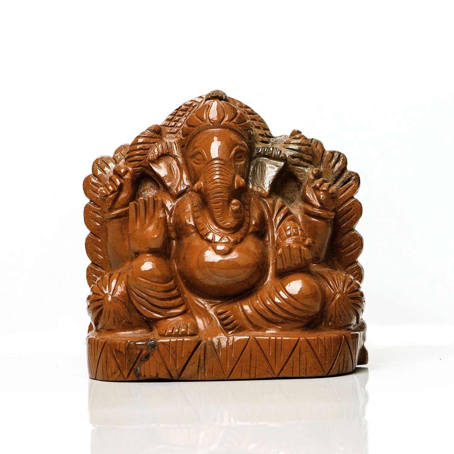 Wholesale Natural Red Jasper Hand Carved Ganesh Idol For Home Decor Red Jasper Ganesha Figurine Home Decor Statue