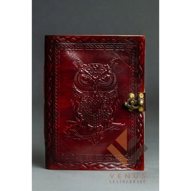 LW Rainbow Owl Vintage Leather Cover 200 Pages Notebook Gift Antique Handmade Diary Notepad Sketch book